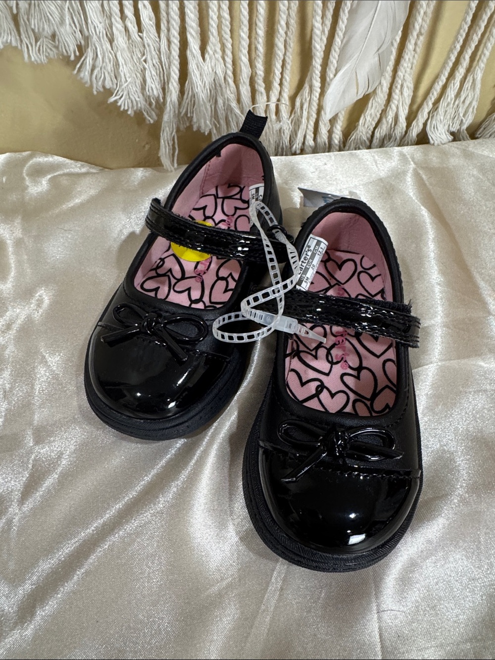 Carter's Toddler Black Patent Mary Jane Shoes with Pink Heart Insole - Kids